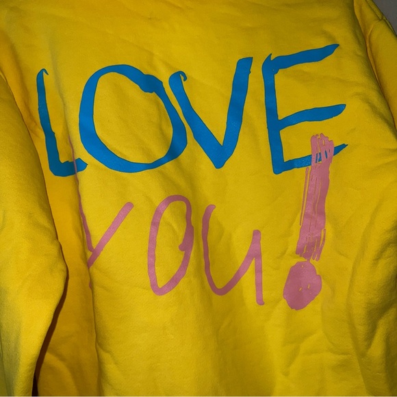 NEW KIDS WORLDWIDE “Love You” Yellow HOODIE Size Small Unisex - Picture 9 of 12